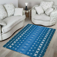 Blue Samoa Malu Tattoo Inspired Area Rug LT05 - Polynesian Pride