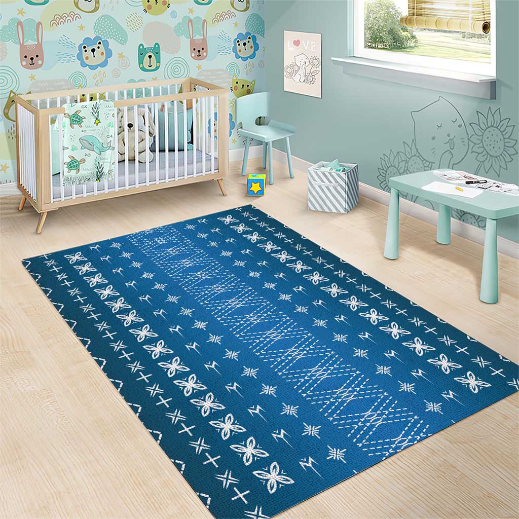 Blue Samoa Malu Tattoo Inspired Area Rug LT05 - Polynesian Pride