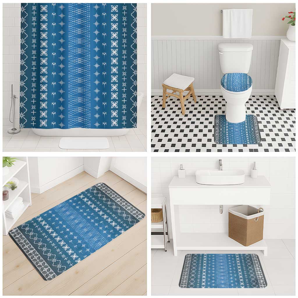Blue Samoa Malu Tattoo Inspired Bathroom Set - Polynesian Pride