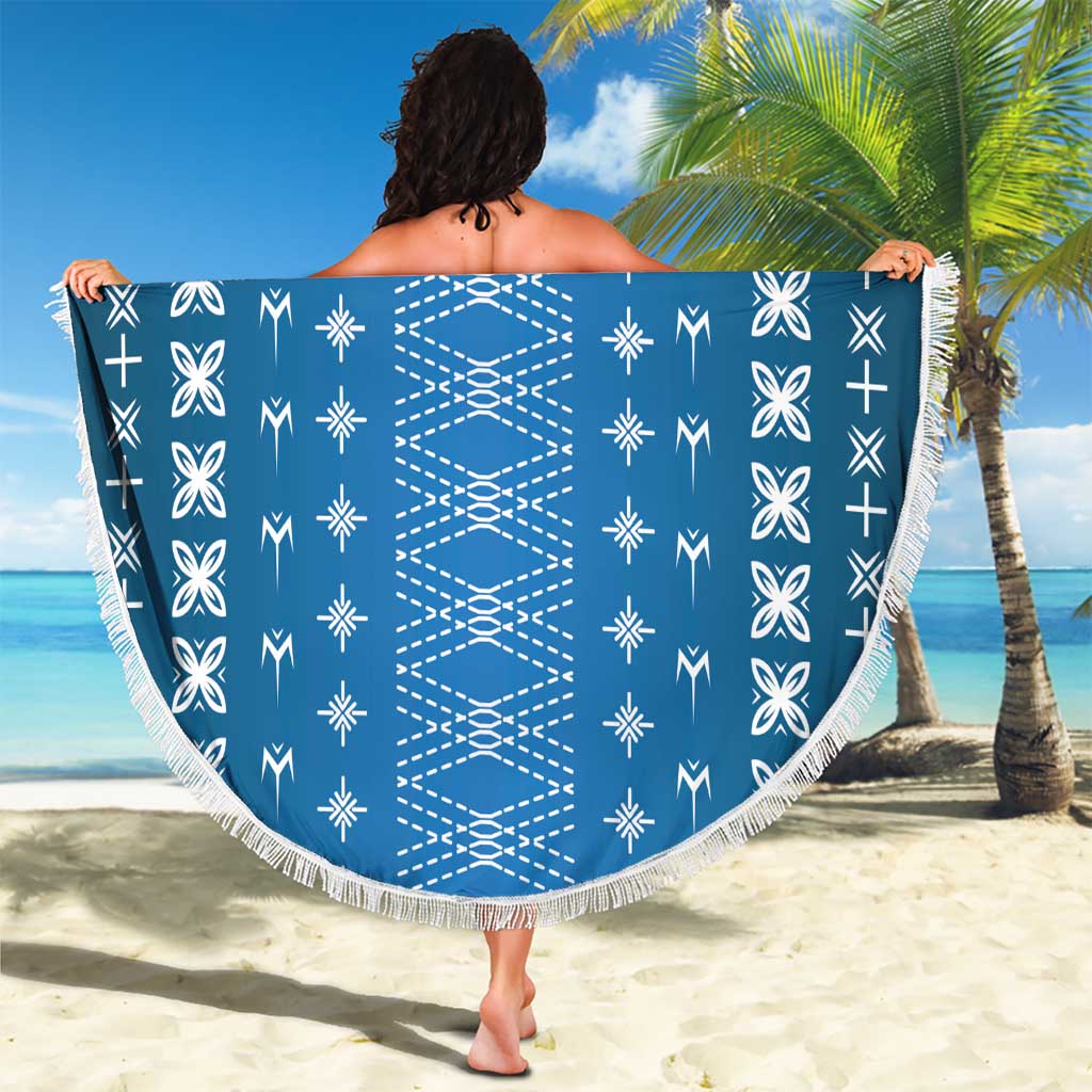 Blue Samoa Malu Tattoo Inspired Beach Blanket LT05 - Polynesian Pride