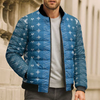 Blue Samoa Malu Tattoo Inspired Bomber Puffer Jacket - Polynesian Pride
