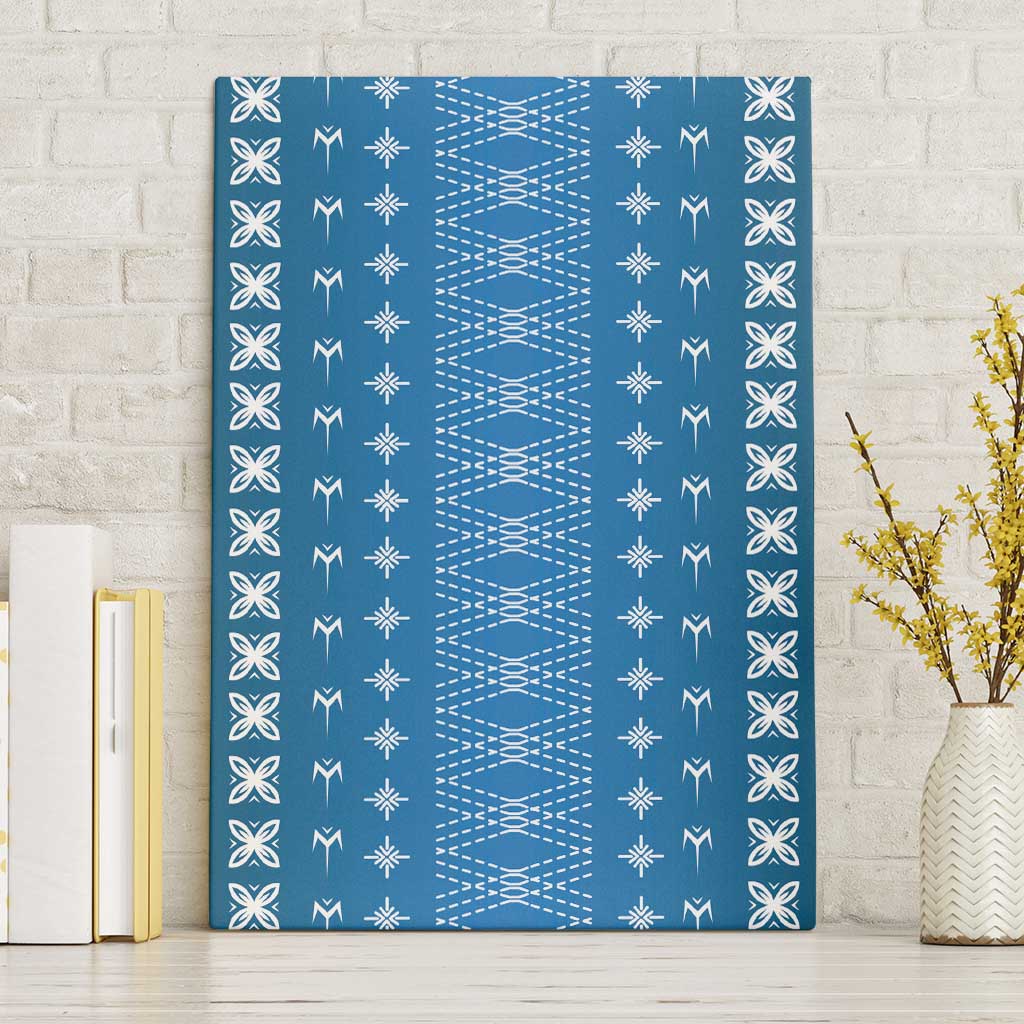 Blue Samoa Malu Tattoo Inspired Canvas Wall Art LT05 Without Frame Blue - Polynesian Pride
