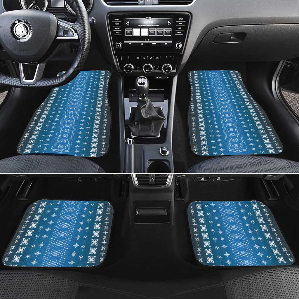 Blue Samoa Malu Tattoo Inspired Car Mats LT05 Set 4pcs Blue - Polynesian Pride