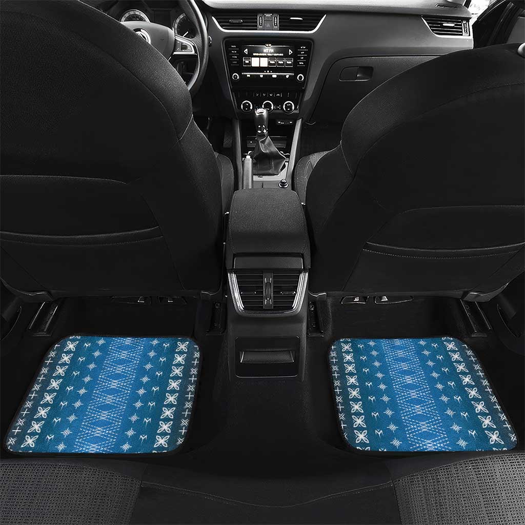 Blue Samoa Malu Tattoo Inspired Car Mats LT05 Set 2pcs - Back Blue - Polynesian Pride