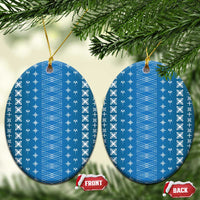 Blue Samoa Malu Tattoo Inspired Ceramic Ornament - Polynesian Pride