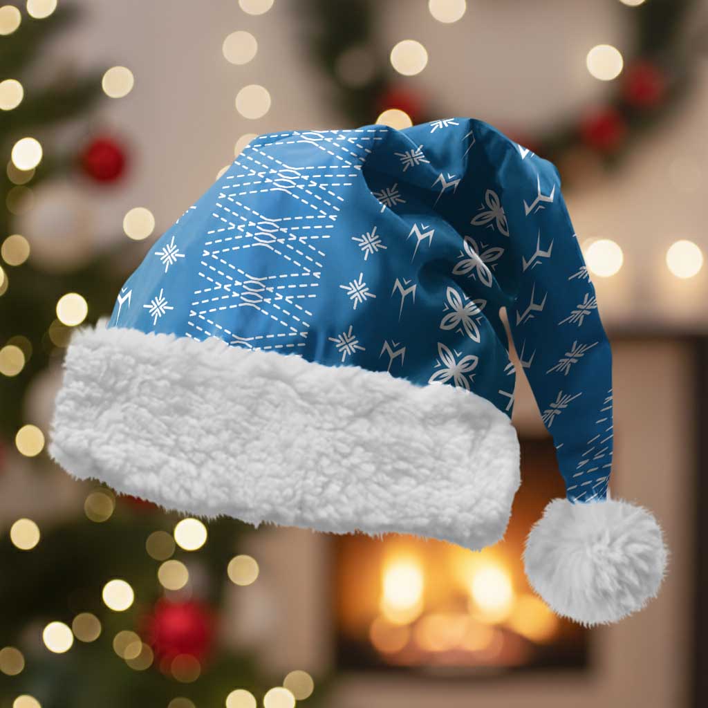 Blue Samoa Malu Tattoo Inspired Christmas Santa Hat - Polynesian Pride