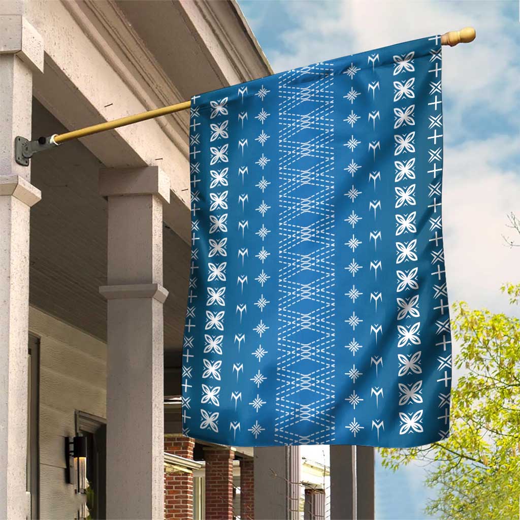 Blue Samoa Malu Tattoo Inspired Garden Flag LT05 House Flag Blue - Polynesian Pride