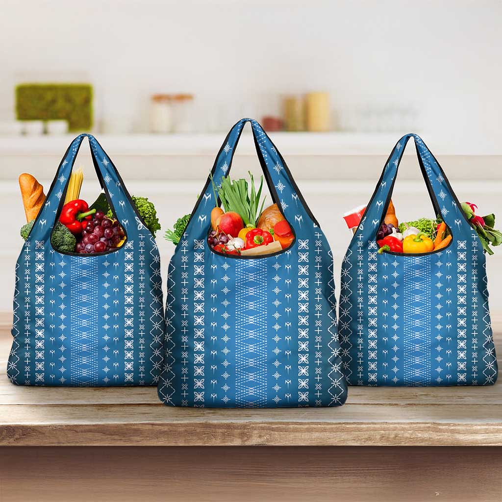 Blue Samoa Malu Tattoo Inspired Grocery Bag LT05 3-pack One Size Blue - Polynesian Pride
