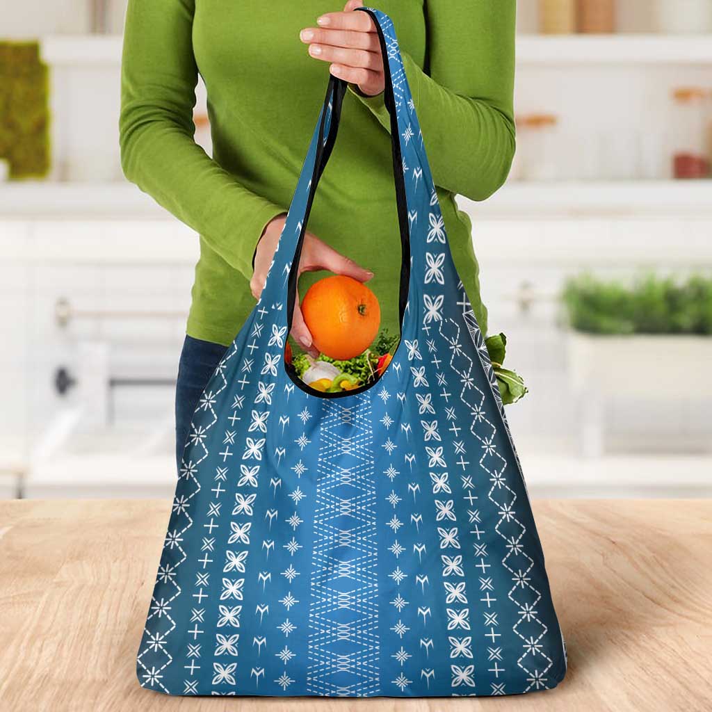 Blue Samoa Malu Tattoo Inspired Grocery Bag LT05 - Polynesian Pride