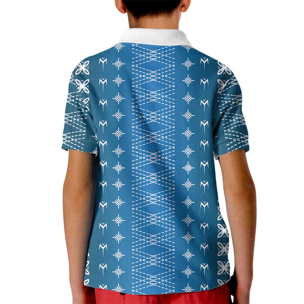 Blue Samoa Malu Tattoo Inspired Kid Polo Shirt LT05 - Polynesian Pride