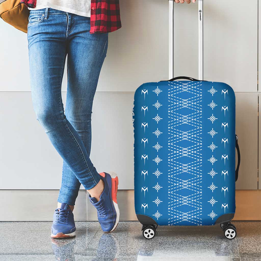 Blue Samoa Malu Tattoo Inspired Luggage Cover LT05 - Polynesian Pride
