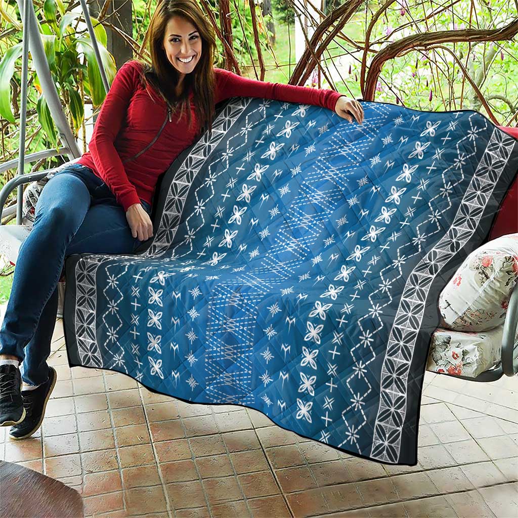 Blue Samoa Malu Tattoo Inspired Quilt LT05 - Polynesian Pride