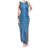Blue Samoa Malu Tattoo Inspired Tank Maxi Dress LT05 Women Blue - Polynesian Pride