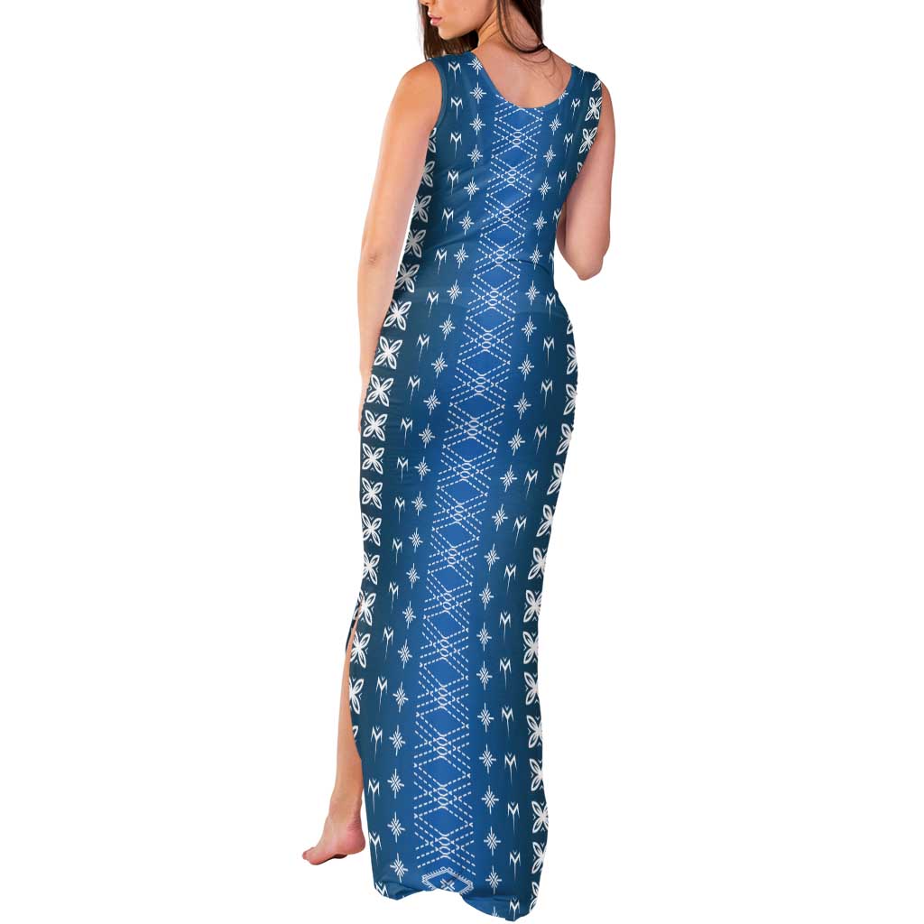 Blue Samoa Malu Tattoo Inspired Tank Maxi Dress LT05 - Polynesian Pride