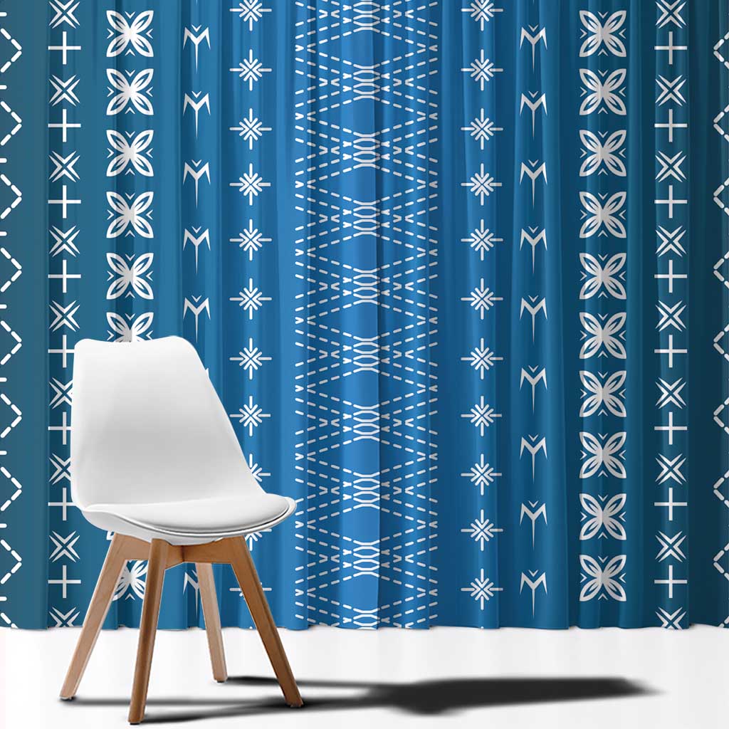 Blue Samoa Malu Tattoo Inspired Window Curtain LT05 - Polynesian Pride