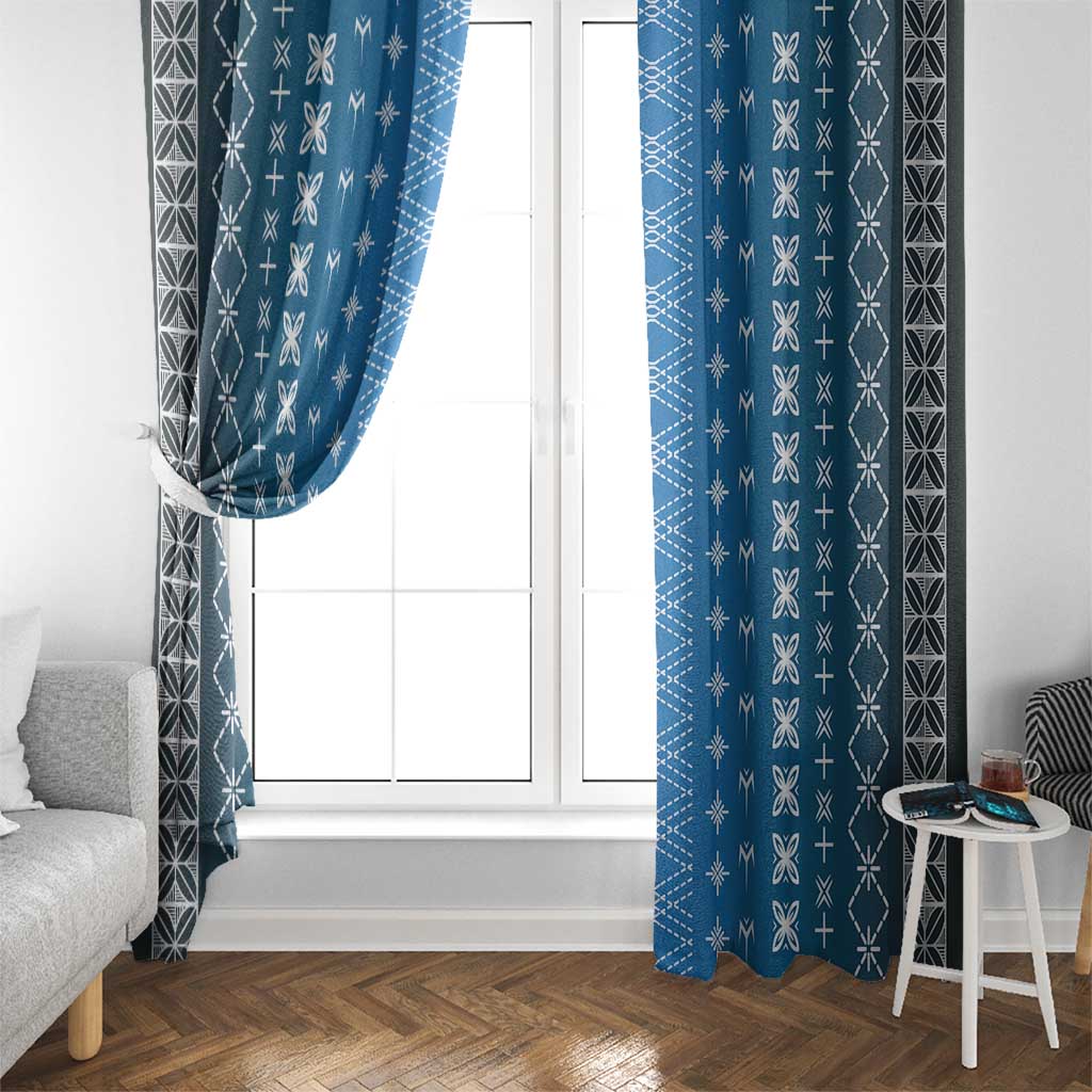 Blue Samoa Malu Tattoo Inspired Window Curtain LT05 - Polynesian Pride