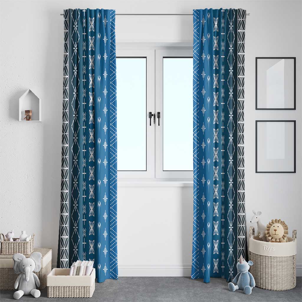 Blue Samoa Malu Tattoo Inspired Window Curtain LT05 - Polynesian Pride
