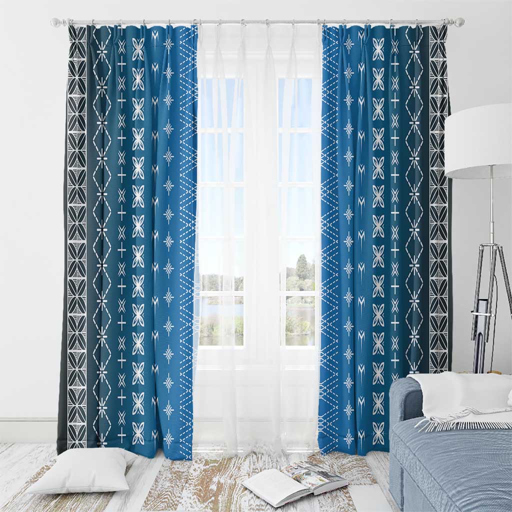 Blue Samoa Malu Tattoo Inspired Window Curtain LT05 - Polynesian Pride