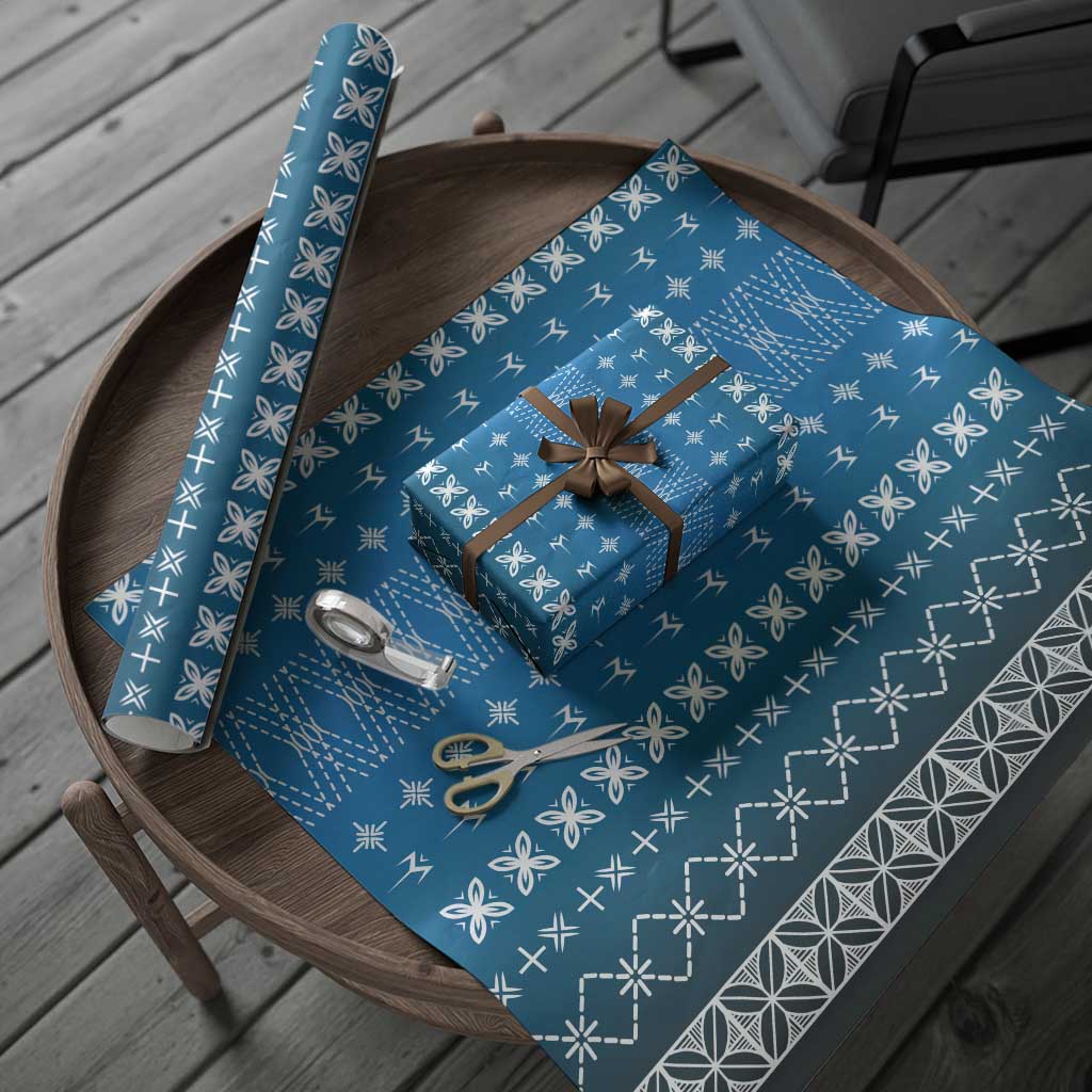 Blue Samoa Malu Tattoo Inspired Wrapping Paper