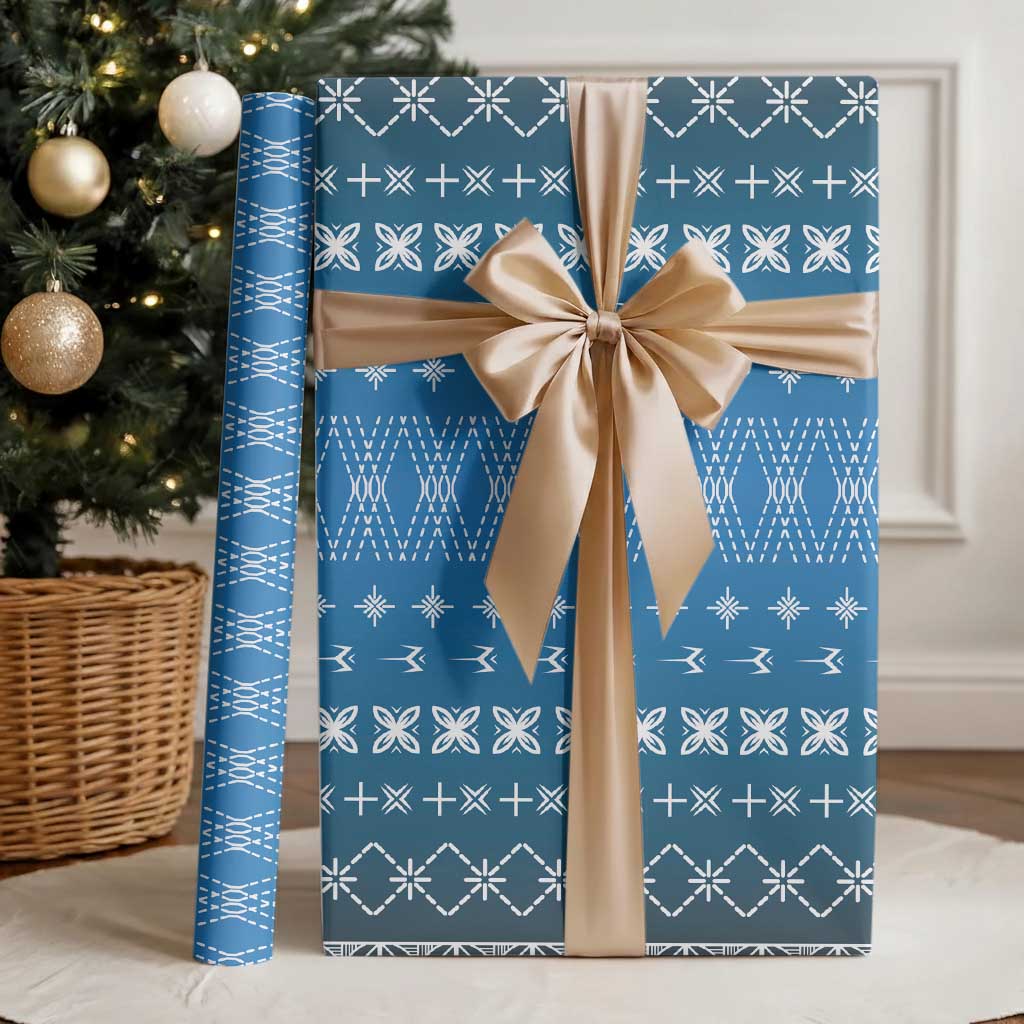 Blue Samoa Malu Tattoo Inspired Wrapping Paper