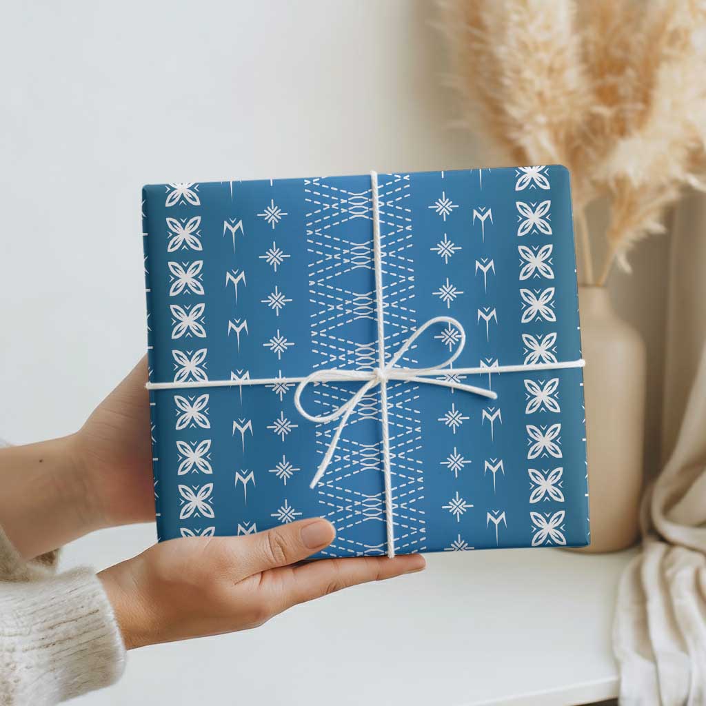 Blue Samoa Malu Tattoo Inspired Wrapping Paper