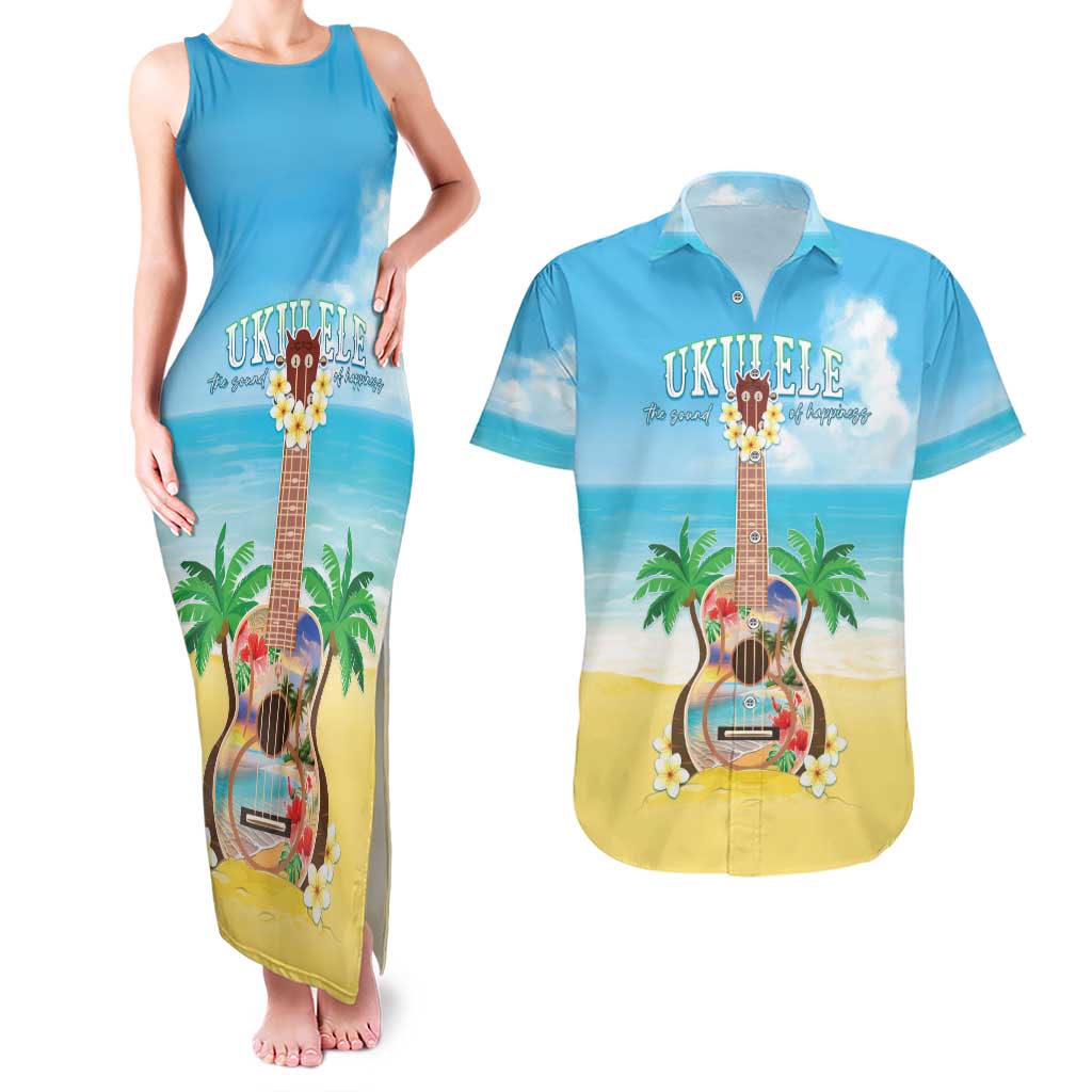 Hawaiian Ukulele Couples Matching Tank Maxi Dress and Hawaiian Shirt Sound Of Happiness