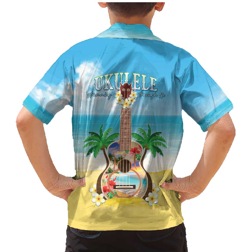 Hawaiian Ukulele Family Matching Mermaid Dress and Hawaiian Shirt Sound Of Happiness