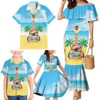 Hawaiian Ukulele Family Matching Mermaid Dress and Hawaiian Shirt Sound Of Happiness
