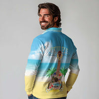 Hawaiian Ukulele Long Sleeve Polo Shirt Sound Of Happiness