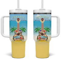 Hawaiian Ukulele Tumbler With Handle Sound Of Happiness