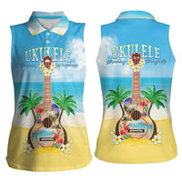 Hawaiian Ukulele Women Sleeveless Polo Shirt Sound Of Happiness