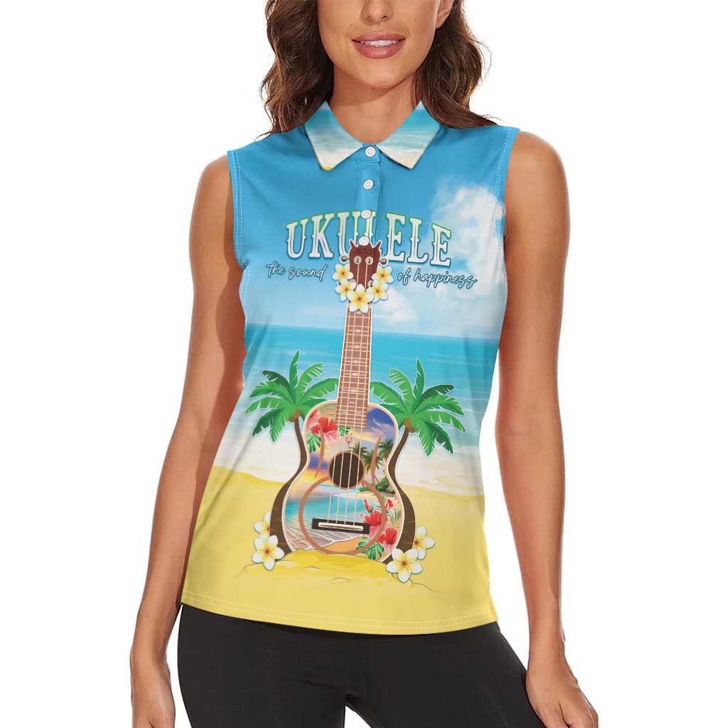 Hawaiian Ukulele Women Sleeveless Polo Shirt Sound Of Happiness