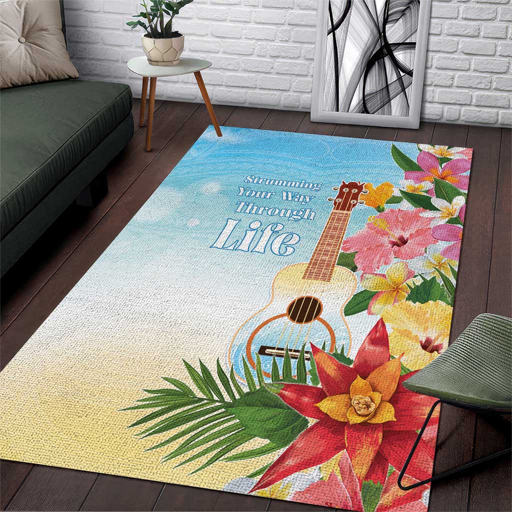 National Ukulele Day Area Rug Tropical Vibe
