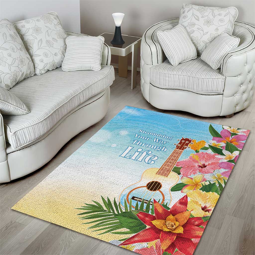 National Ukulele Day Area Rug Tropical Vibe