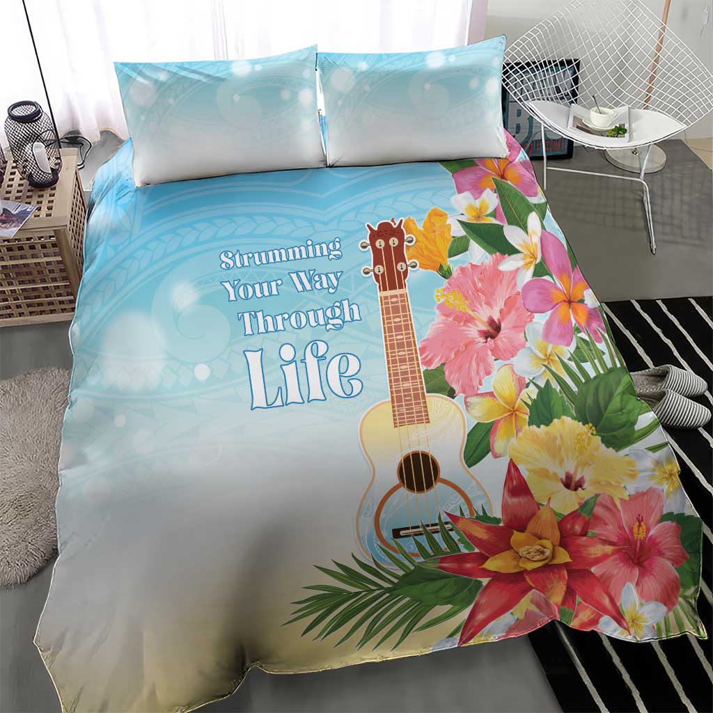 National Ukulele Day Bedding Set Tropical Vibe