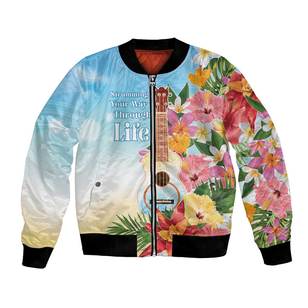 National Ukulele Day Bomber Jacket Tropical Vibe