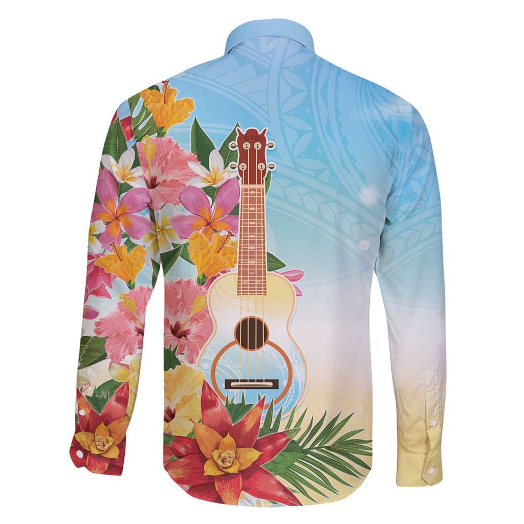 National Ukulele Day Family Matching Off Shoulder Maxi Dress and Hawaiian Shirt Tropical Vibe