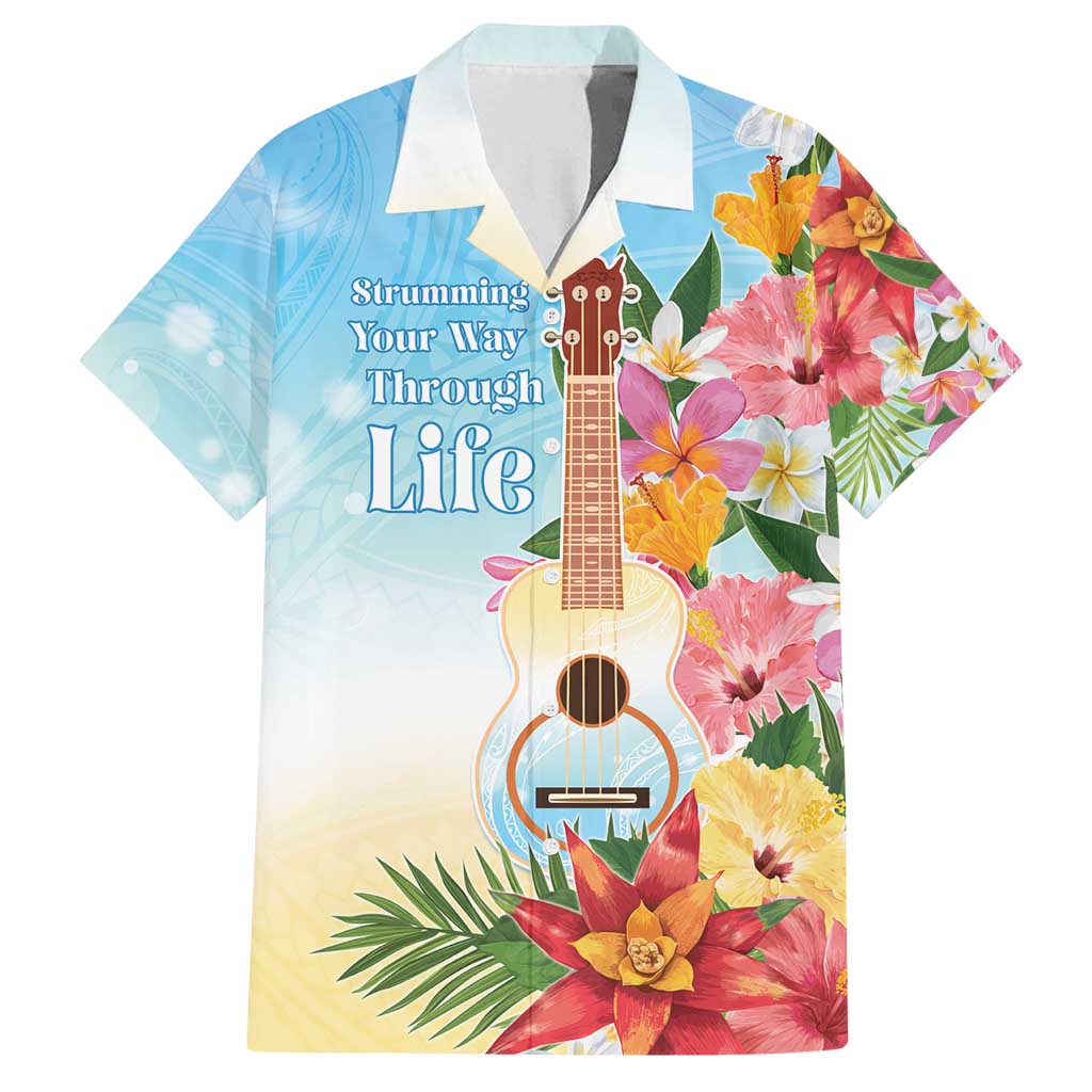 National Ukulele Day Family Matching Summer Maxi Dress and Hawaiian Shirt Tropical Vibe