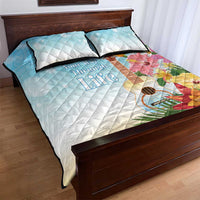 National Ukulele Day Quilt Bed Set Tropical Vibe