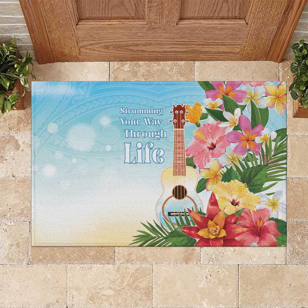 National Ukulele Day Rubber Doormat Tropical Vibe LT05 Colorful - Polynesian Pride