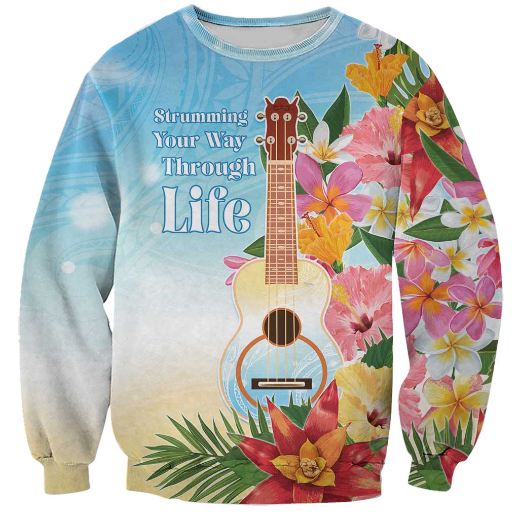 National Ukulele Day Sweatshirt Tropical Vibe