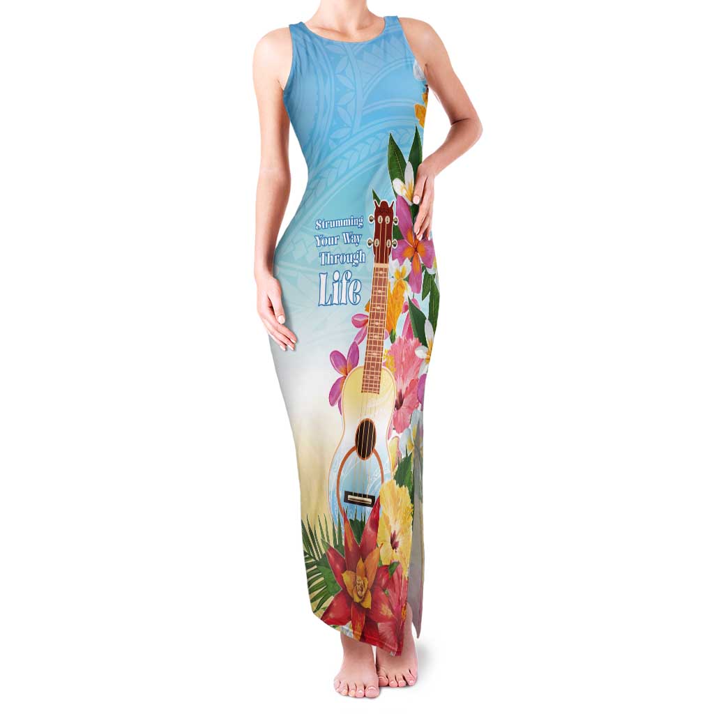 National Ukulele Day Tank Maxi Dress Tropical Vibe