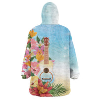 National Ukulele Day Wearable Blanket Hoodie Tropical Vibe