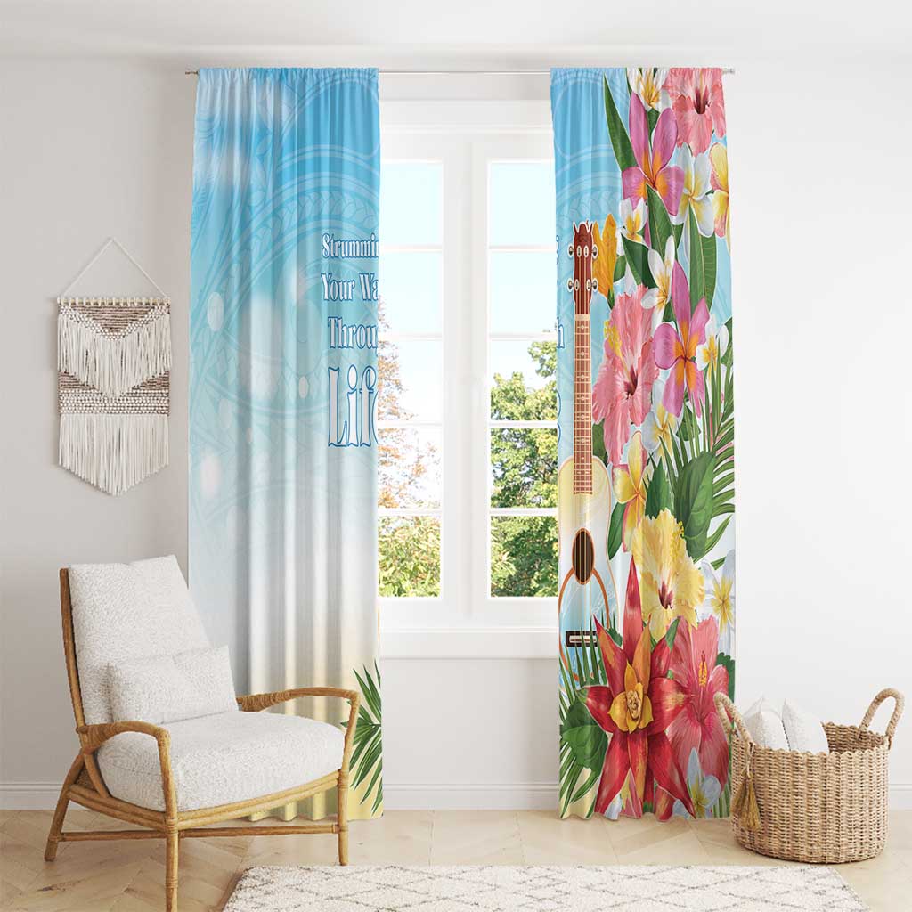 National Ukulele Day Window Curtain Tropical Vibe