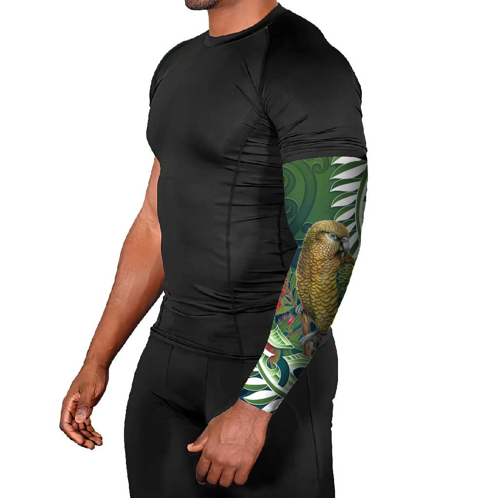 New Zealand Kea Bird Arm Sleeves With Maori Koru Fern - Polynesian Pride