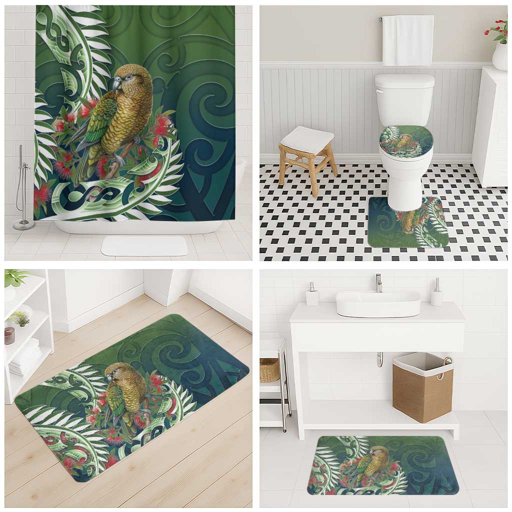 New Zealand Kea Bird Bathroom Set With Maori Koru Fern LT05 - Polynesian Pride