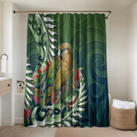 New Zealand Kea Bird Bathroom Set With Maori Koru Fern LT05 Shower Curtain Only Green - Polynesian Pride
