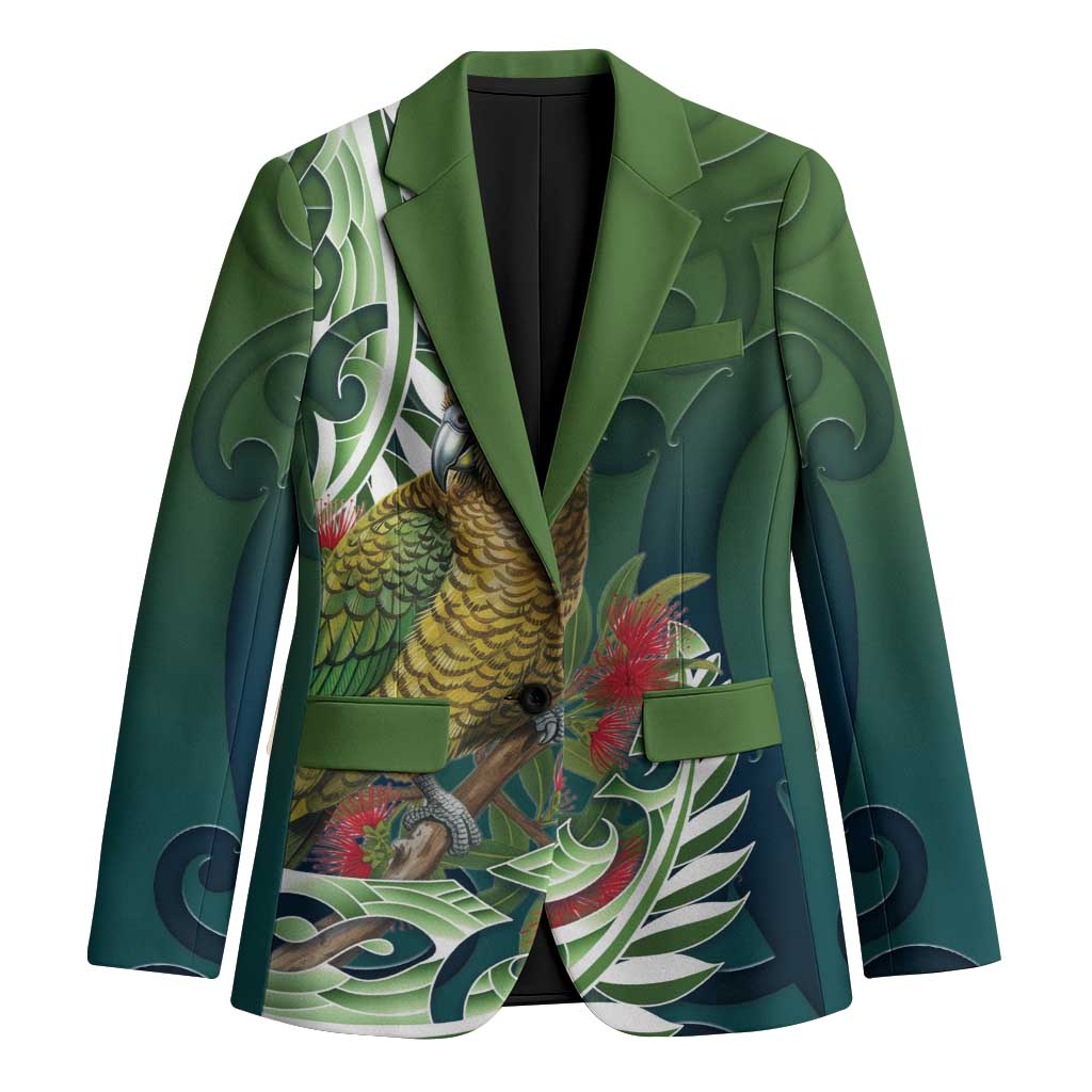New Zealand Kea Bird Blazer With Maori Koru Fern - Polynesian Pride