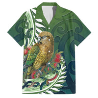 New Zealand Kea Bird Family Matching Summer Maxi Dress and Hawaiian Shirt With Maori Koru Fern - Polynesian Pride