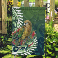 New Zealand Kea Bird Garden Flag With Maori Koru Fern - Polynesian Pride
